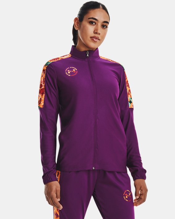 Women's UA Challenger Day Of The Dead Track Jacket, Purple, pdpMainDesktop image number 2